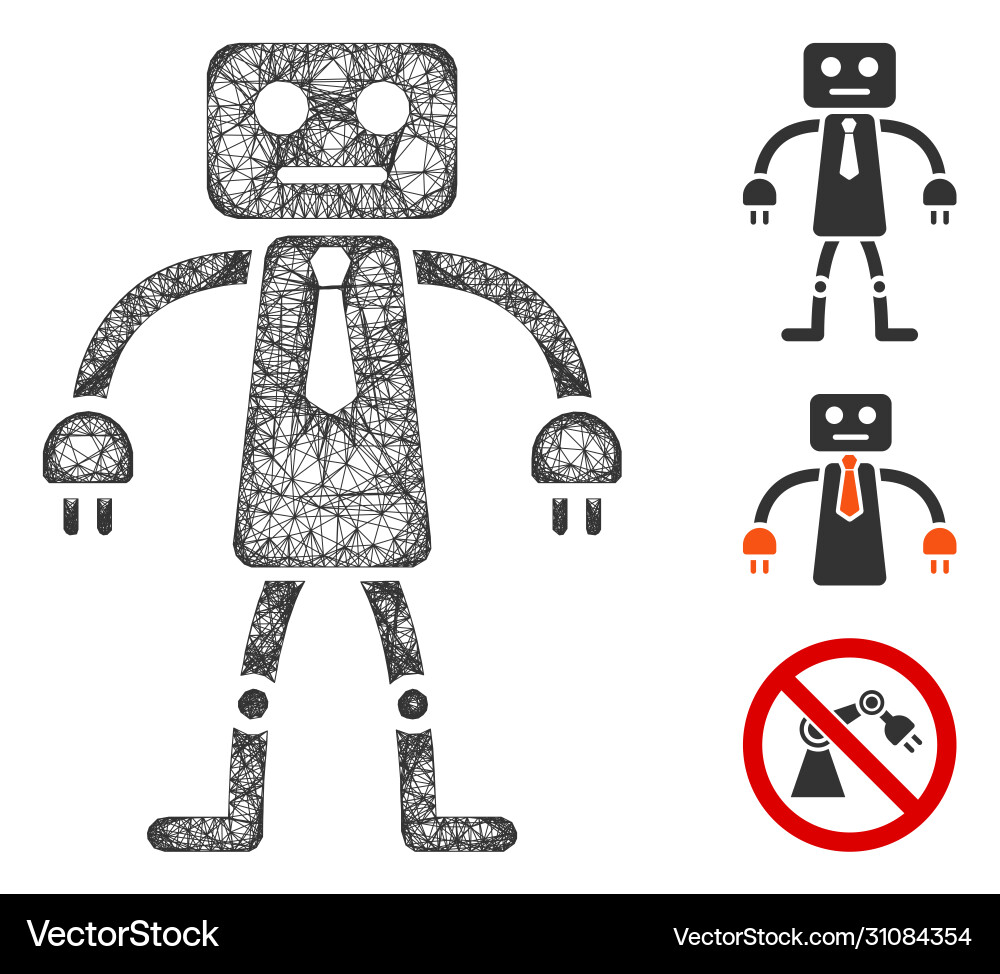 Official robot polygonal web mesh Official robot polygonal web mesh Vector Image