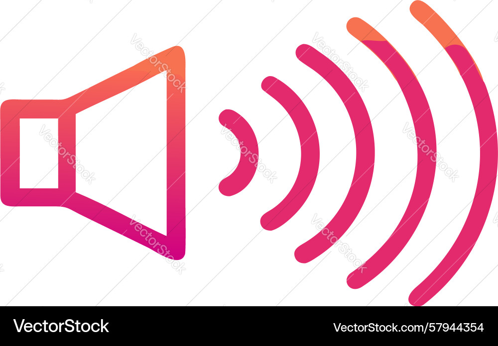 Outline speaker sound wave icon design generative vector image