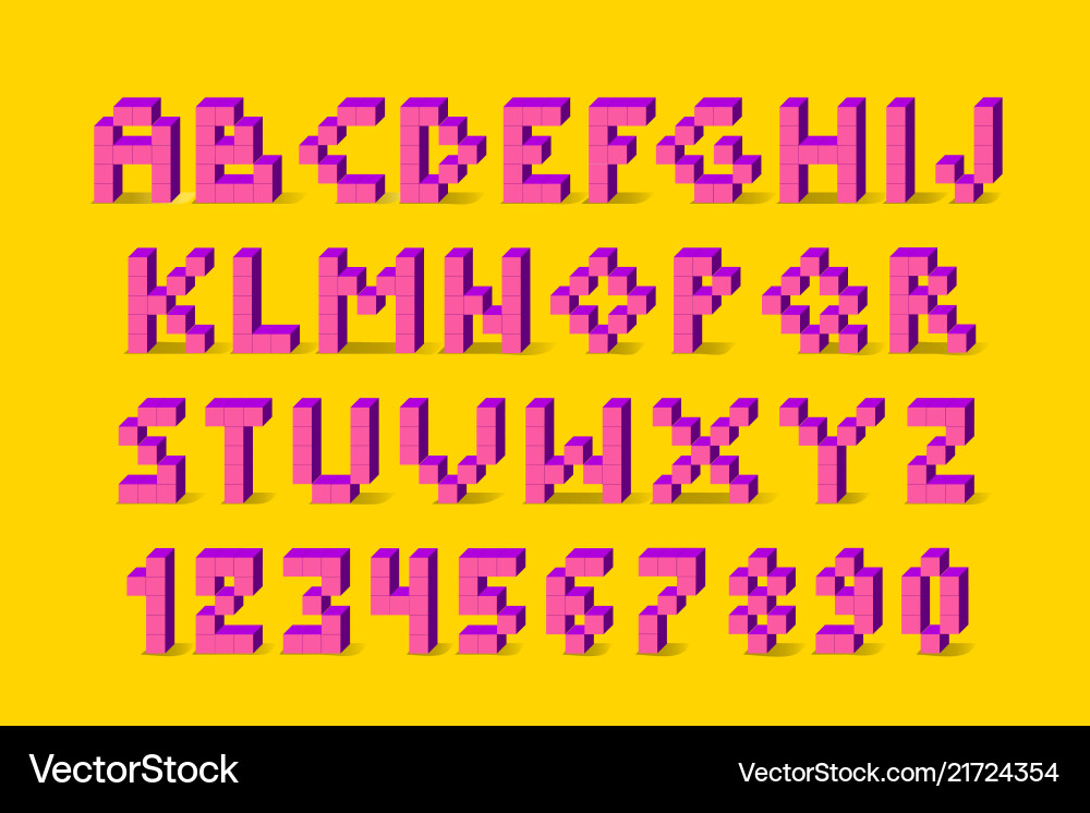 Pixel Retro Videospiel Schriftart 80 s alphabet Pixel Retro Videospiel Schriftart 80 s alphabet vektorbild