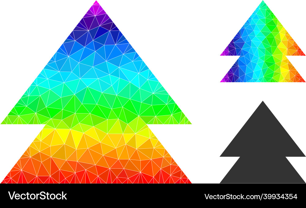 Polygonal move up icon with spectral Polygonal move up icon with spectral vector image