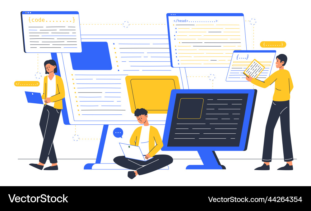 Programmieren von Ingenieuren Softwareentwicklern Programmieren von Ingenieuren Softwareentwicklern vektorbild
