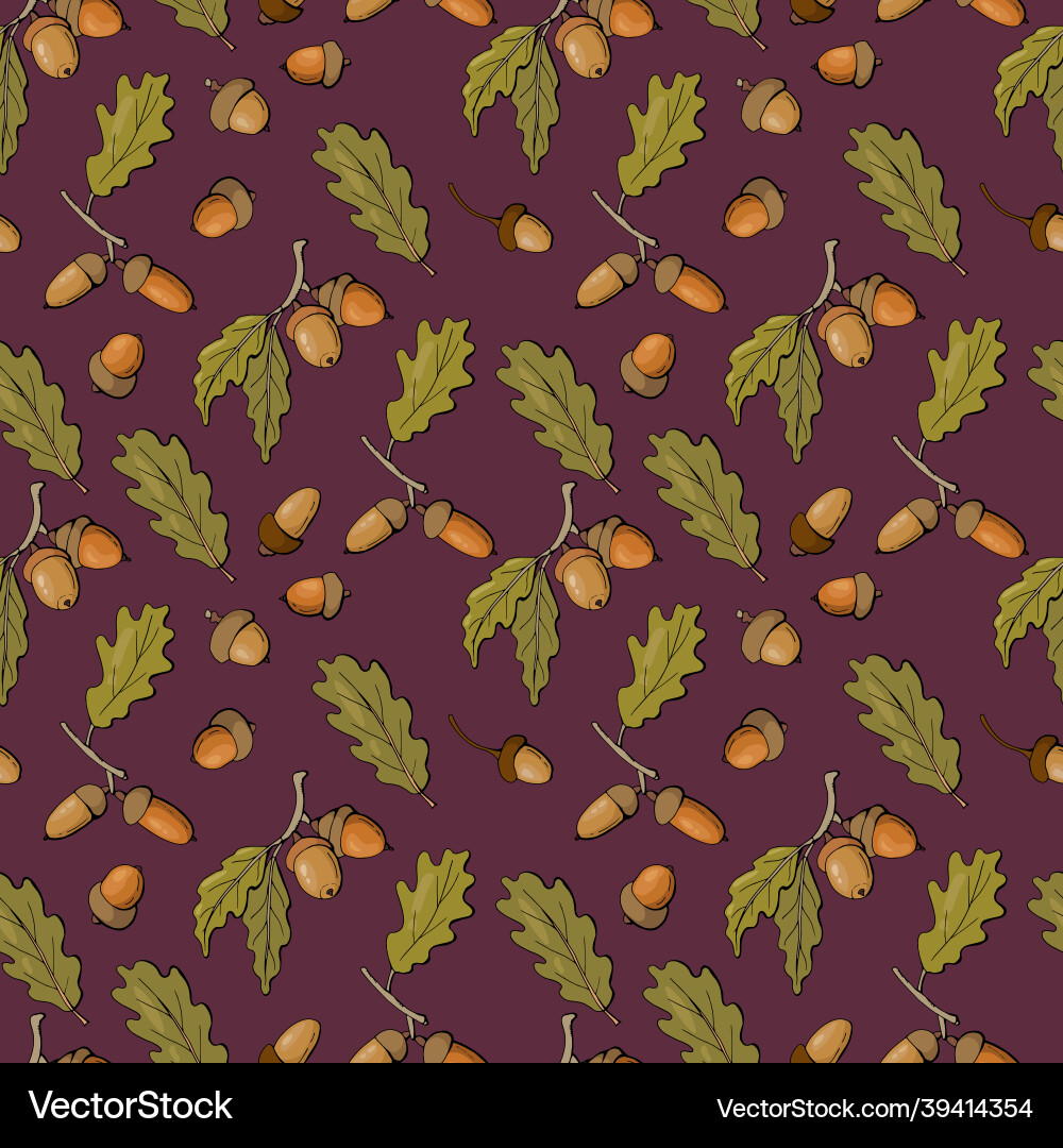 Seamless pattern with acorns Seamless pattern with acorns vector image