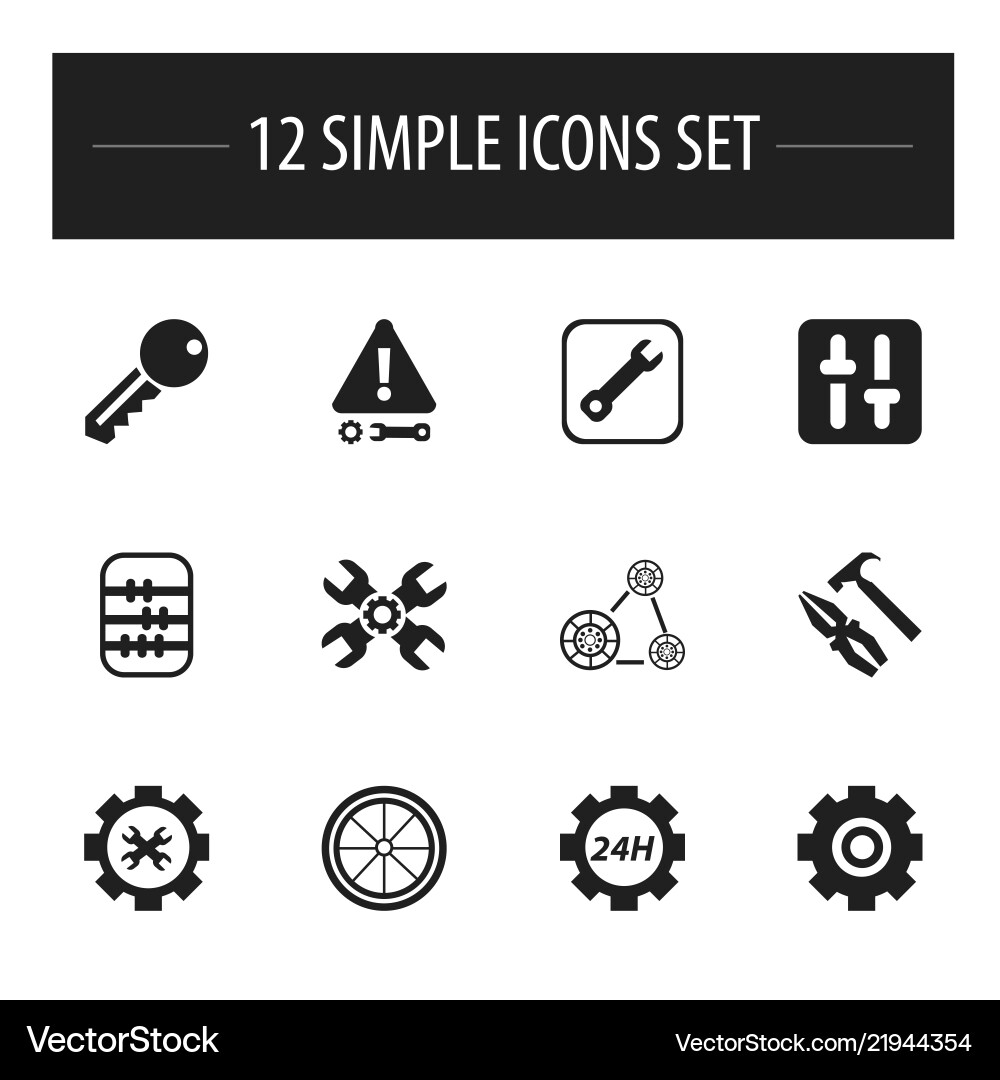 Set of 12 editable toolkit icons includes symbols Set of 12 editable toolkit icons includes symbols vector image
