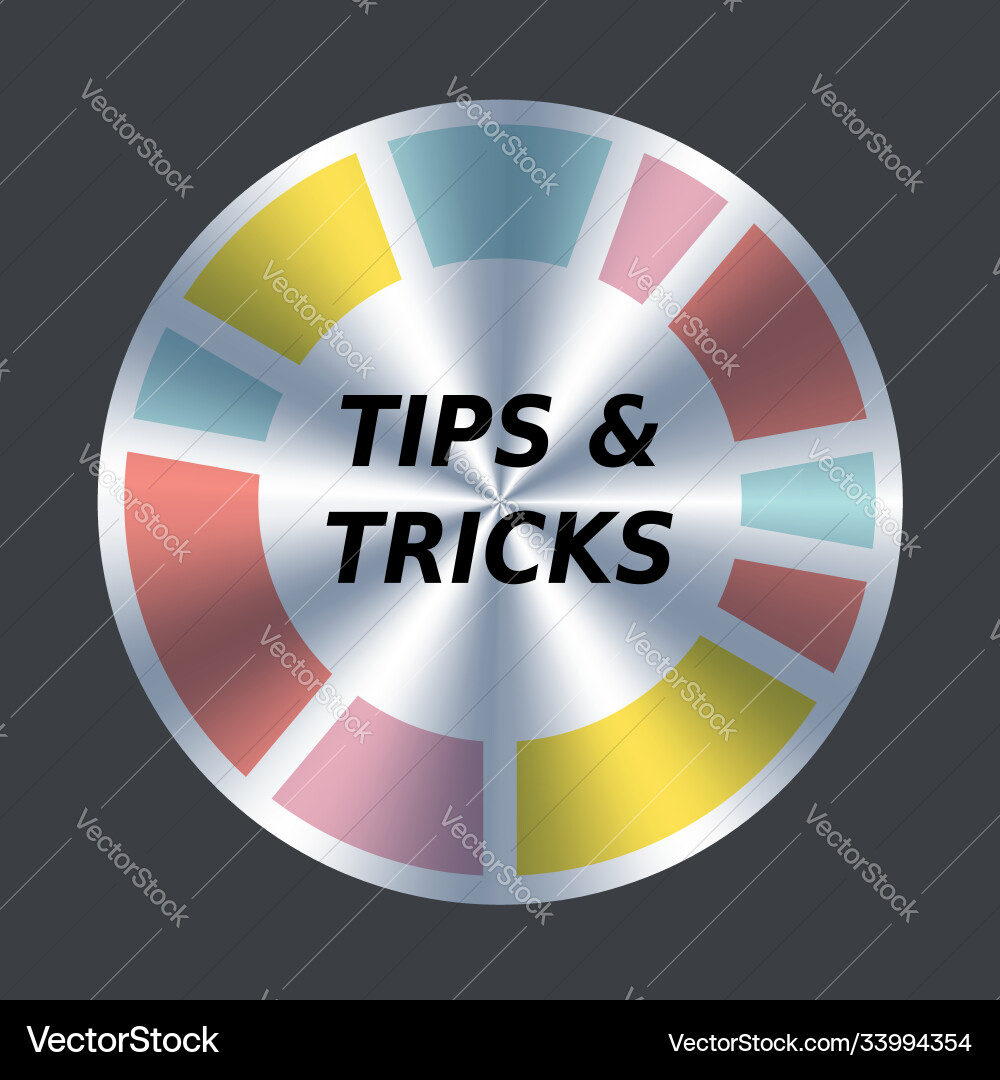 Tips and tricks web button round metallic Vector Image