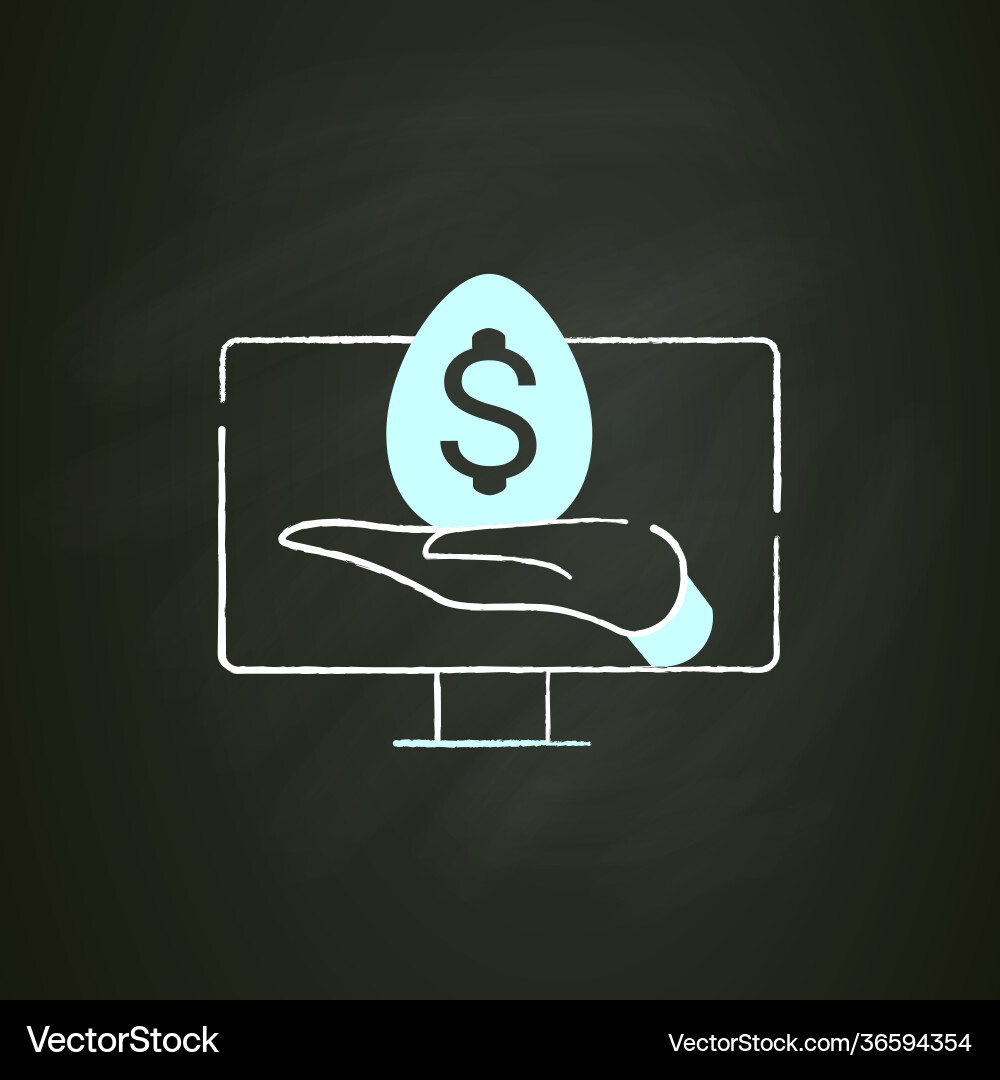 Virtual business incubator chalk icon Virtual business incubator chalk icon vector image
