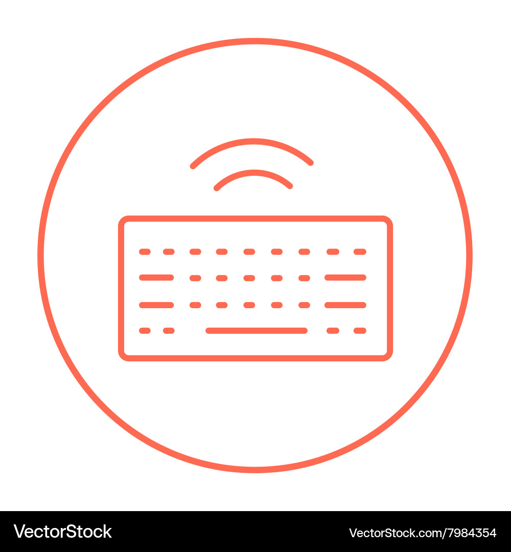 Wireless keyboard line icon vector image