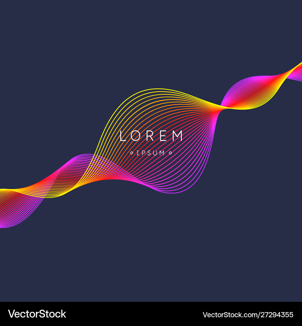 Abstract element with dynamic linear waves vector image