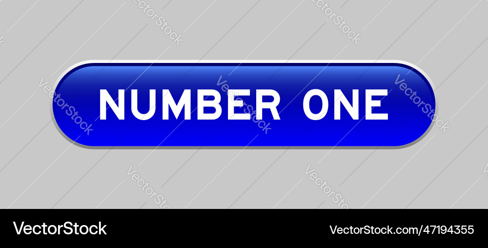 Blue color capsule shape button with word number Vector Image