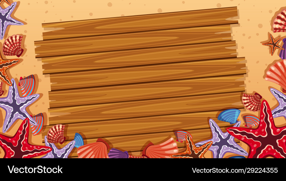 Border template with beach scene in background Border template with beach scene in background vector image
