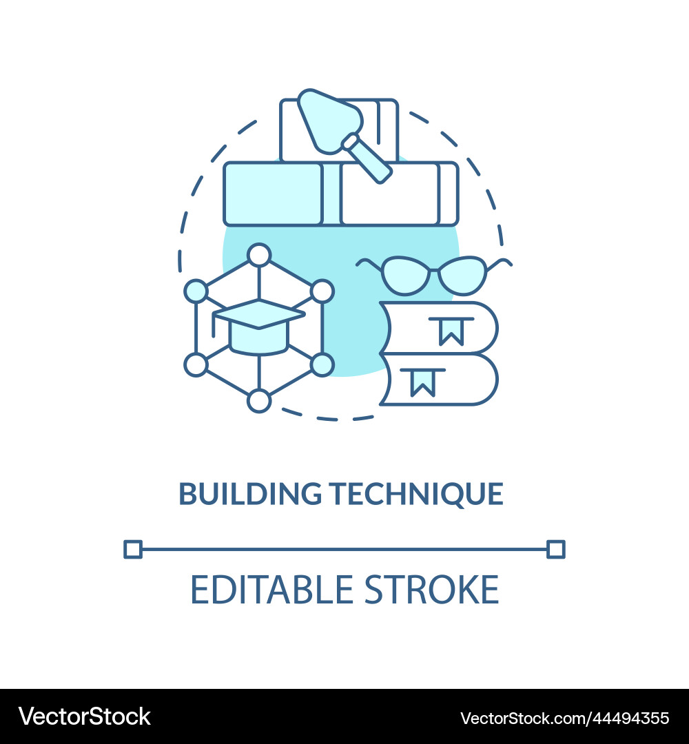Building memory technique concept turquoise icon Building memory technique concept turquoise icon Vector Image