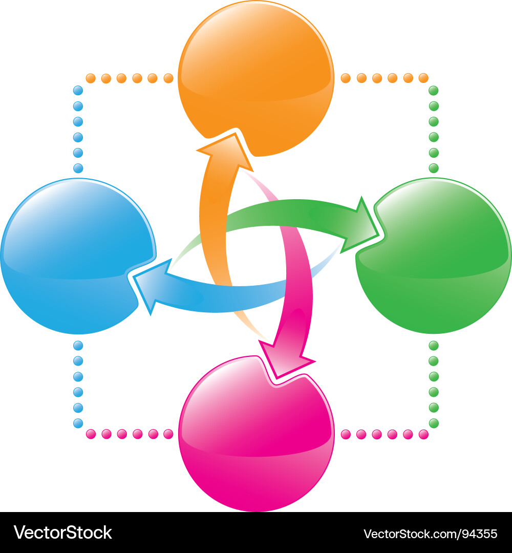 Circular Elements with Arrows vector image