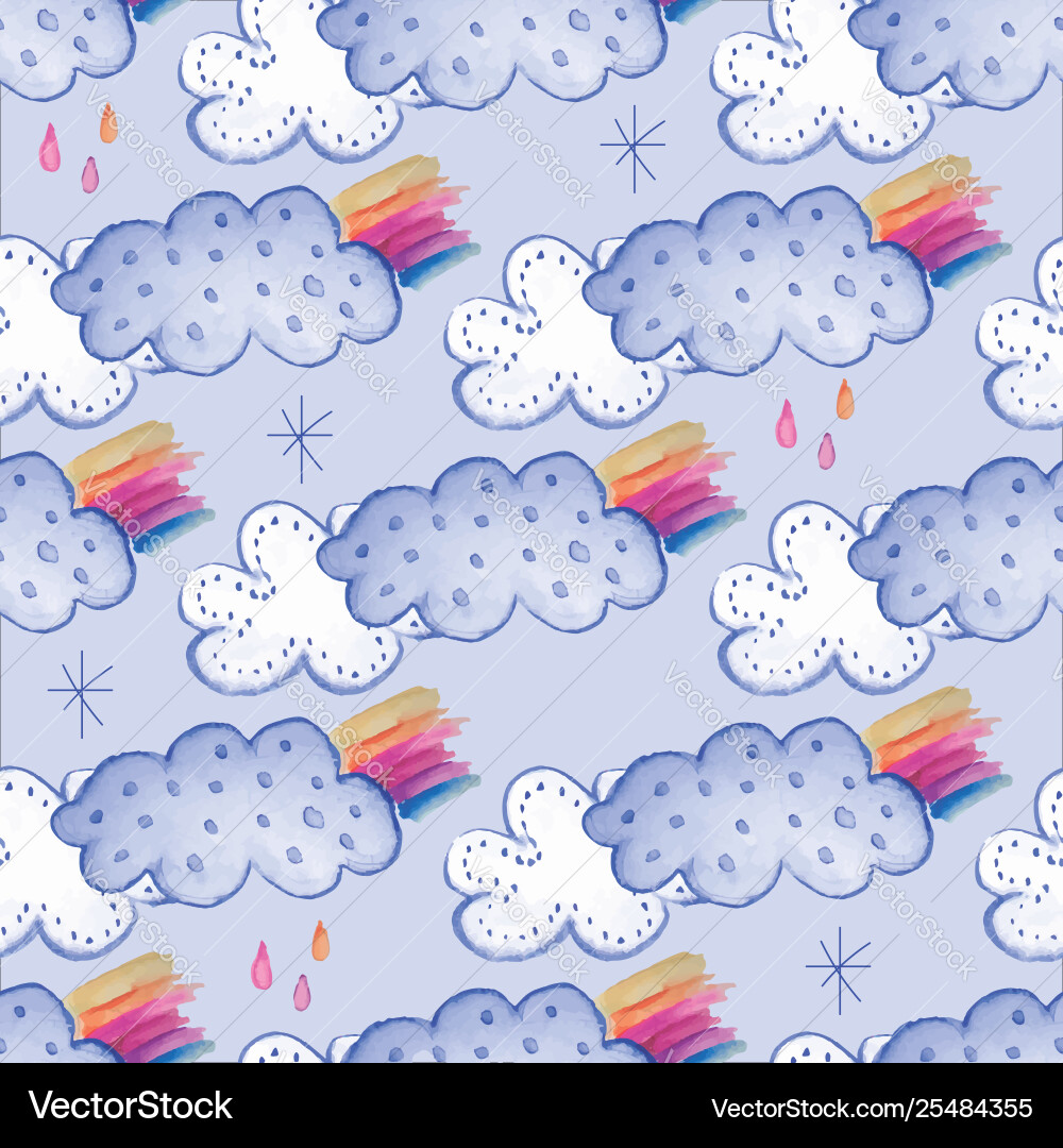 Clouds seamless repeat pattern tile Clouds seamless repeat pattern tile Vector Image
