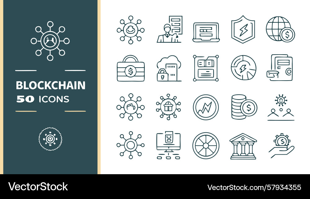Cybersecurity and data icons collection Vector Image