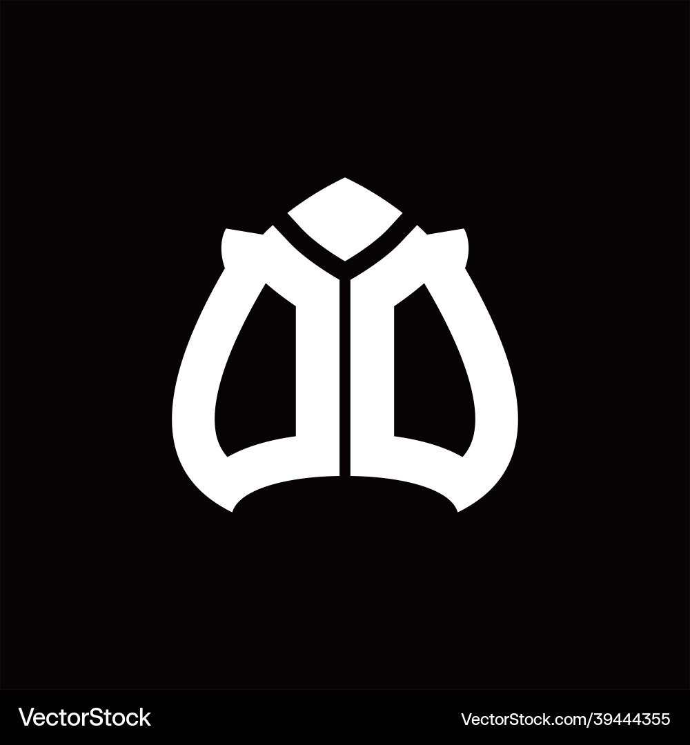 Dd logo monogram with spade shape design template Vector Image