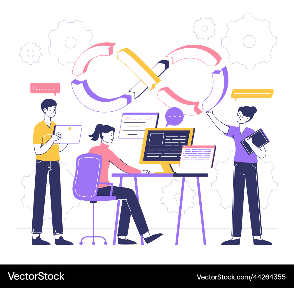 DevOps Team Workflow vector image