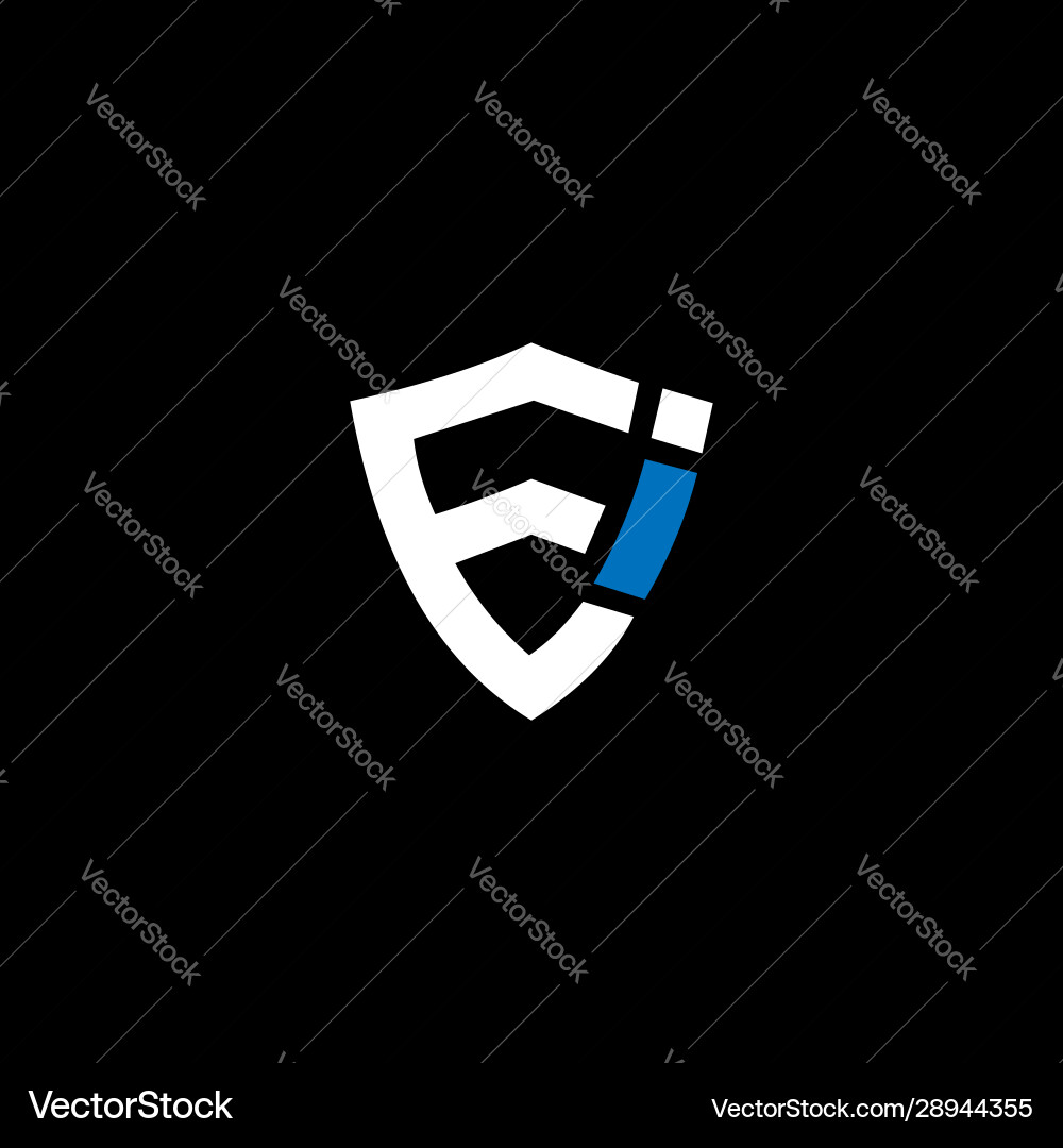 EI Monogram Shield Logo Vektorbild