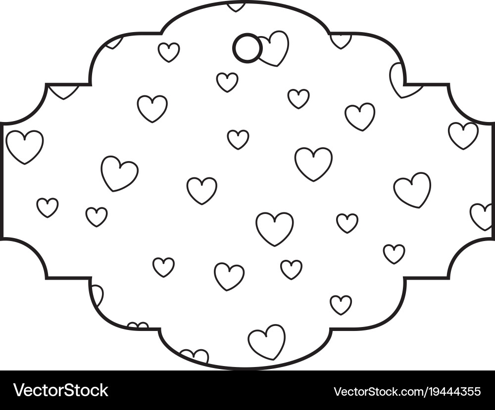 Elegant frame with hearts pattern background Vector Image