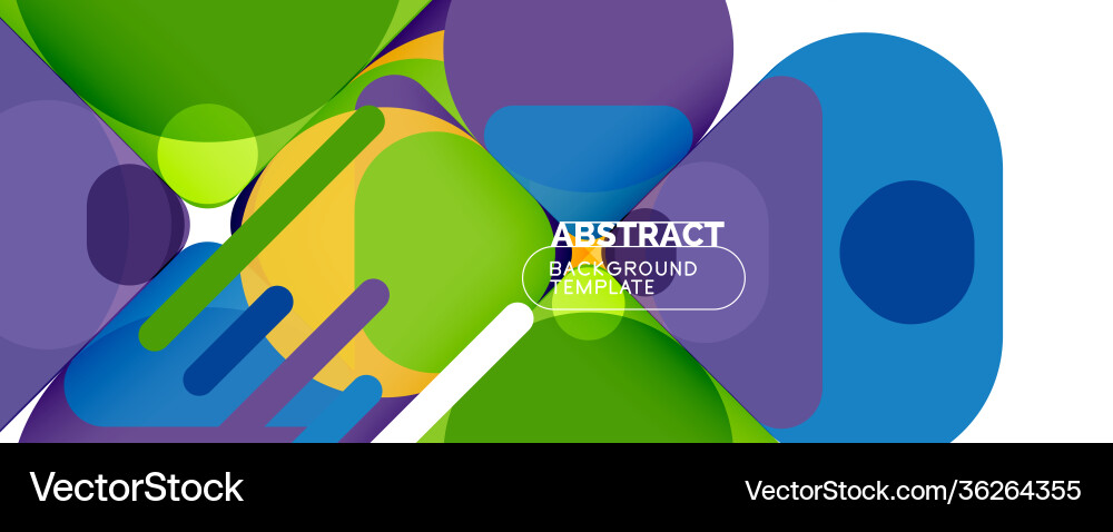 Flat geometric round shapes and dynamic lines Vector Image