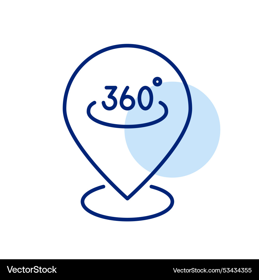 Kartenzeiger mit 360 Grad Symbol Kartenzeiger mit 360 Grad Symbol vektorbild
