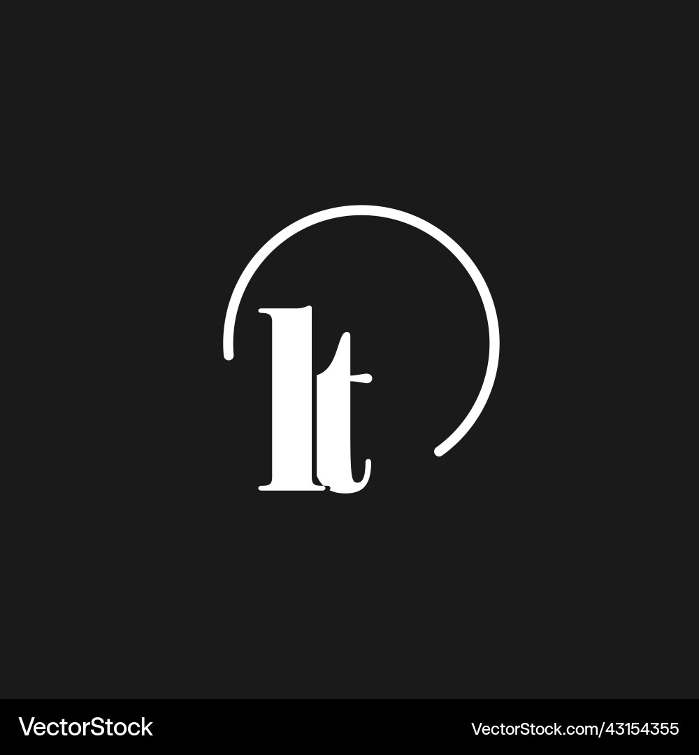Lt logo initials monogram with circular lines Vector Image