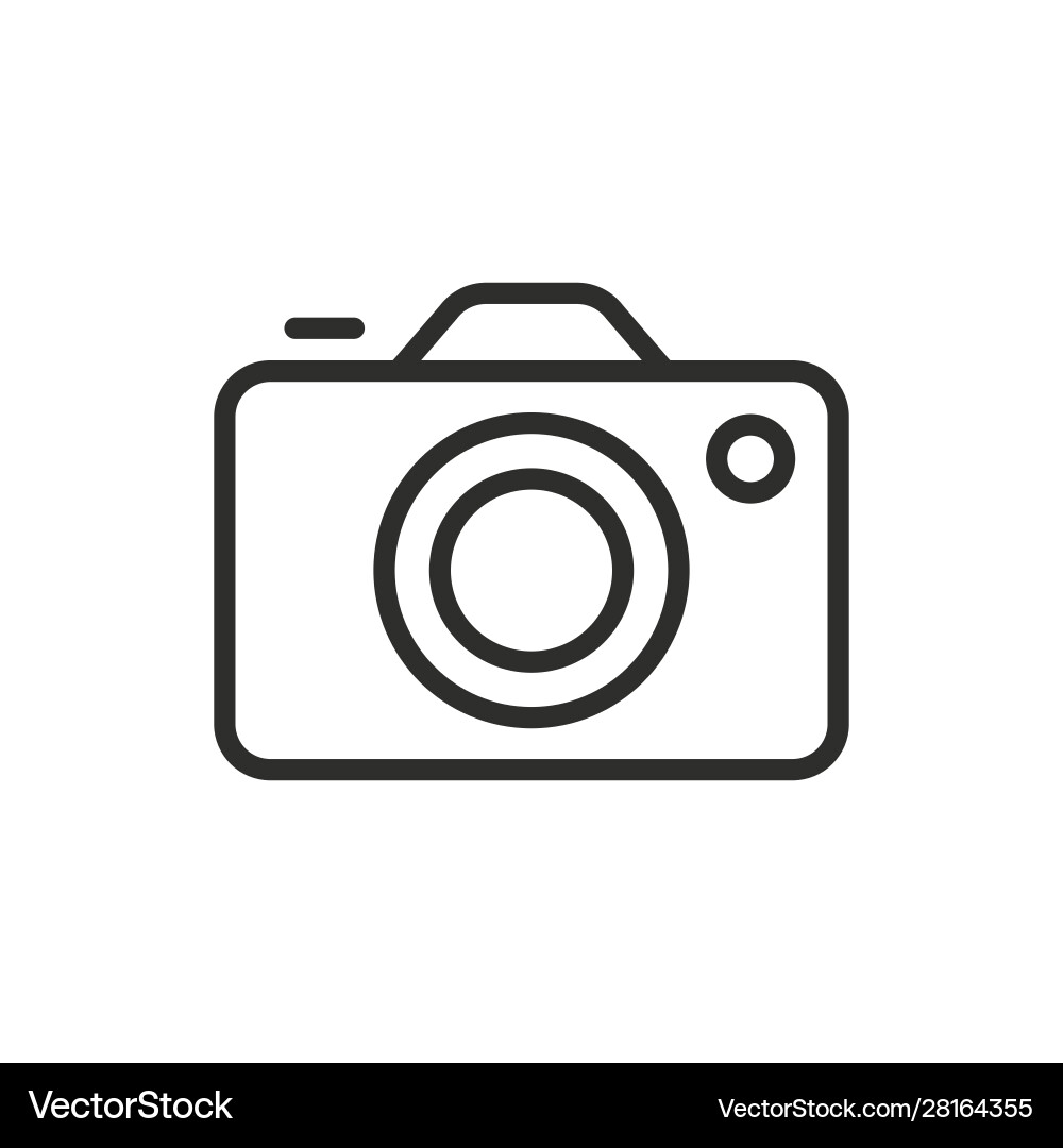 Photography camera line art icon for apps Photography camera line art icon for apps vector image