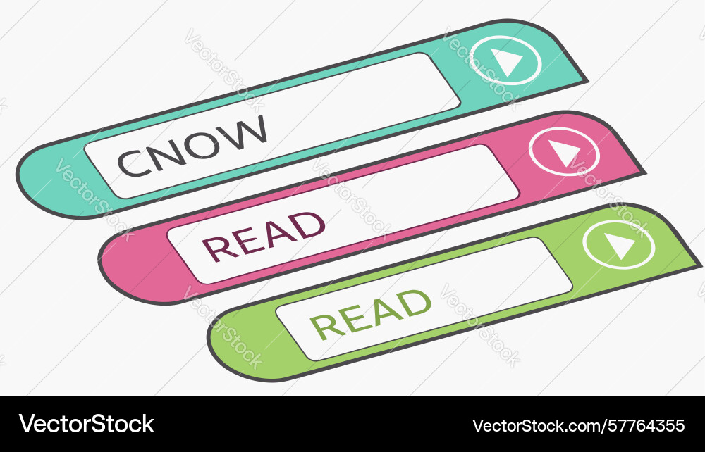 Read now call-to-action button set design vector image