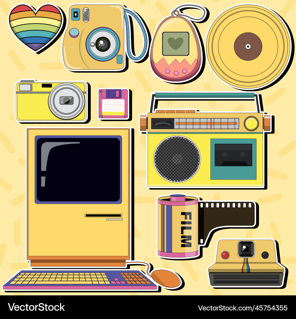 Retro objects and elements set Retro objects and elements set vector image