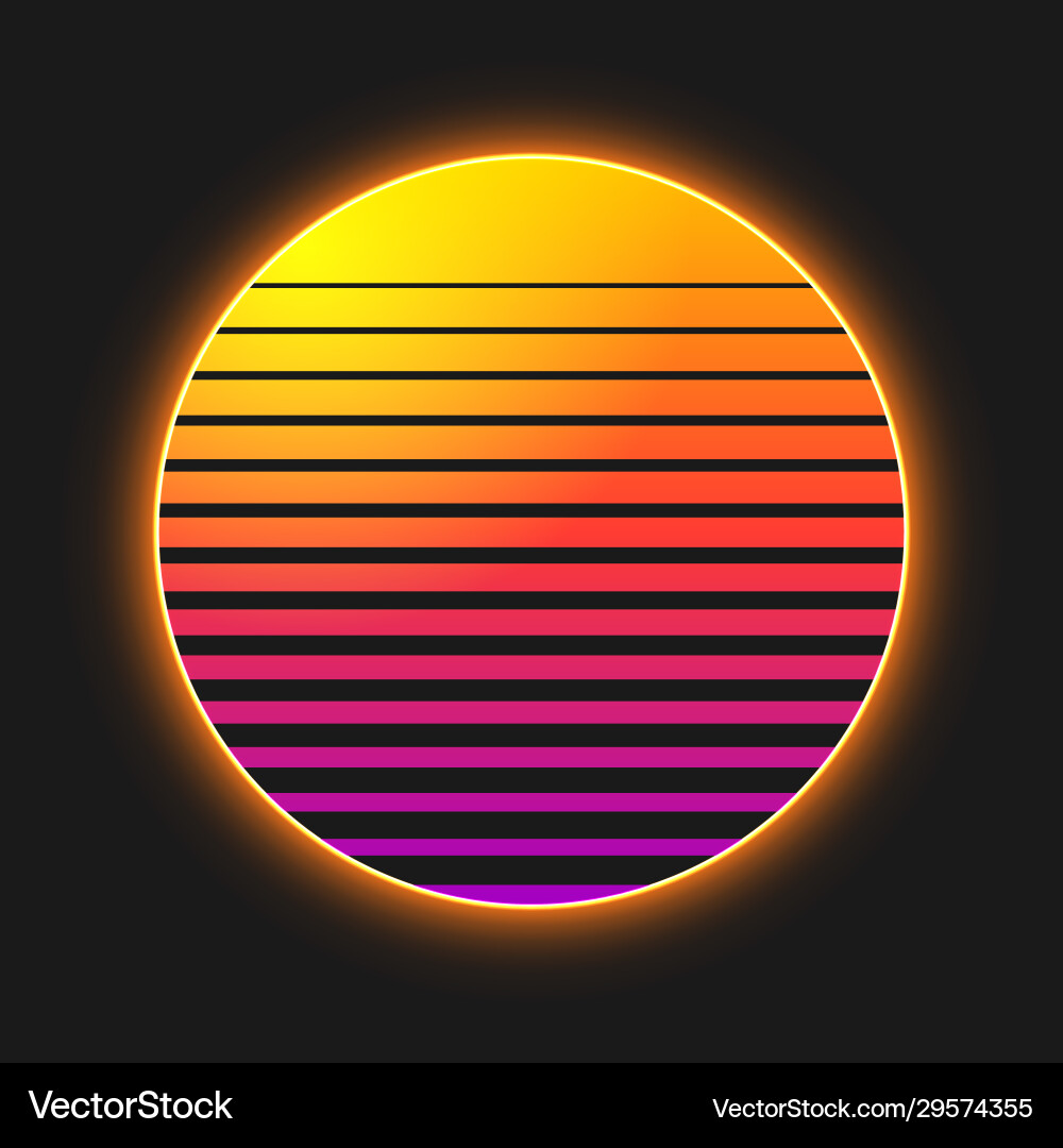 Retro Sunset Synthwave Royalty Free Vector Image