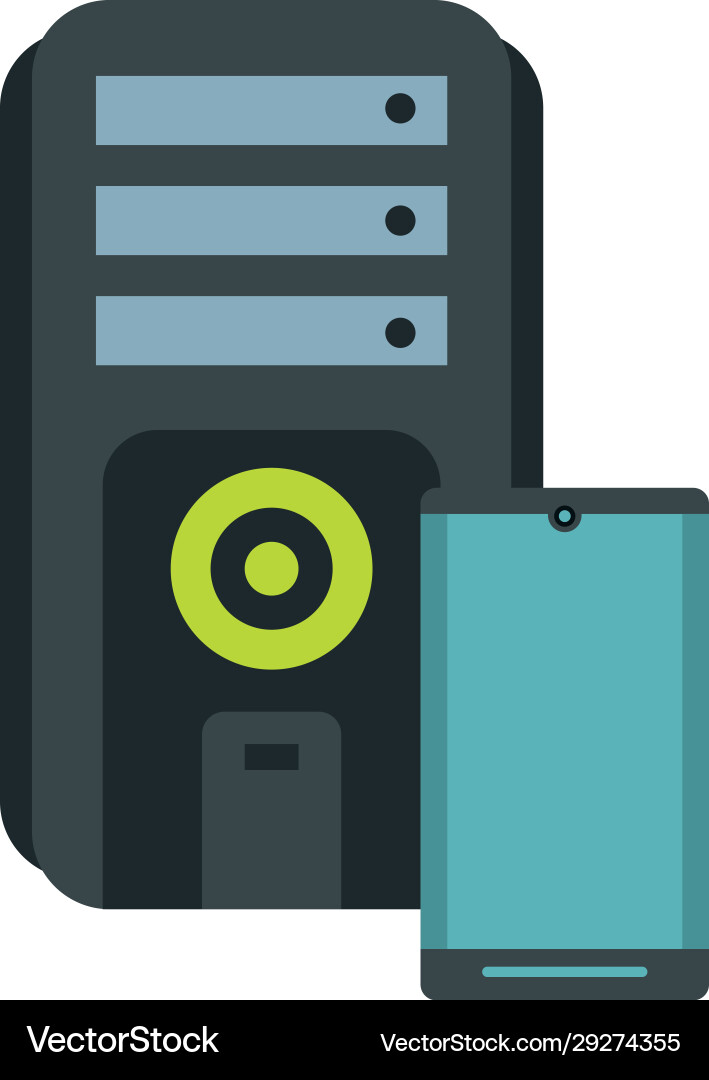 Smartphone with computer tower devices technology Vector Image