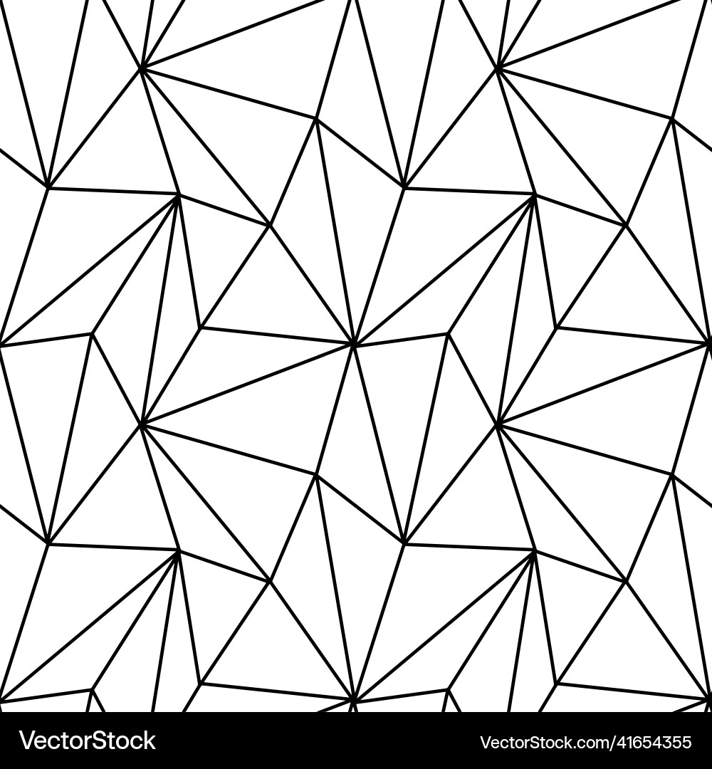 Triangle mosaic of thin lines seamless pattern vector image