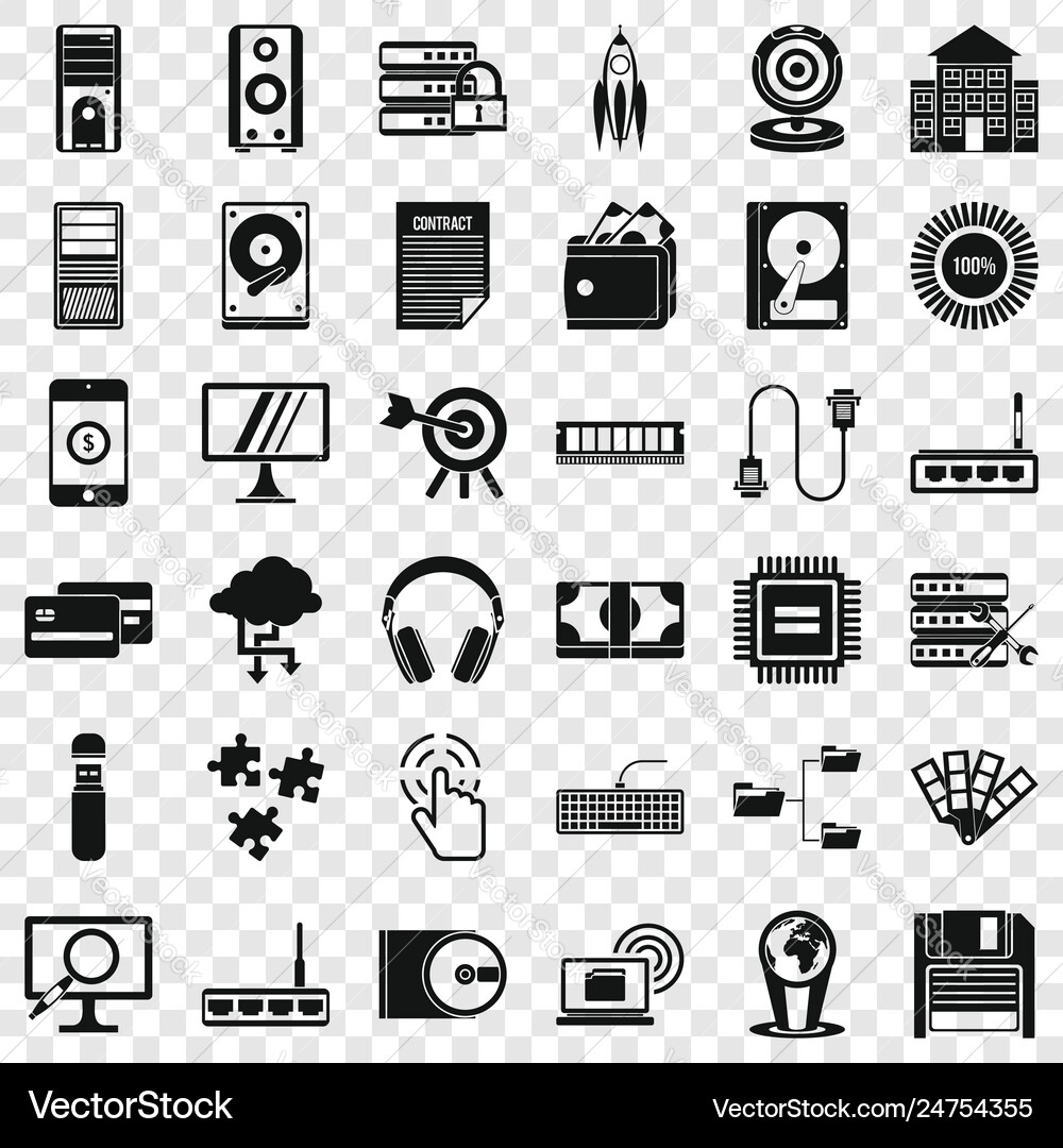 Web progress icons set simple style Web progress icons set simple style vector image