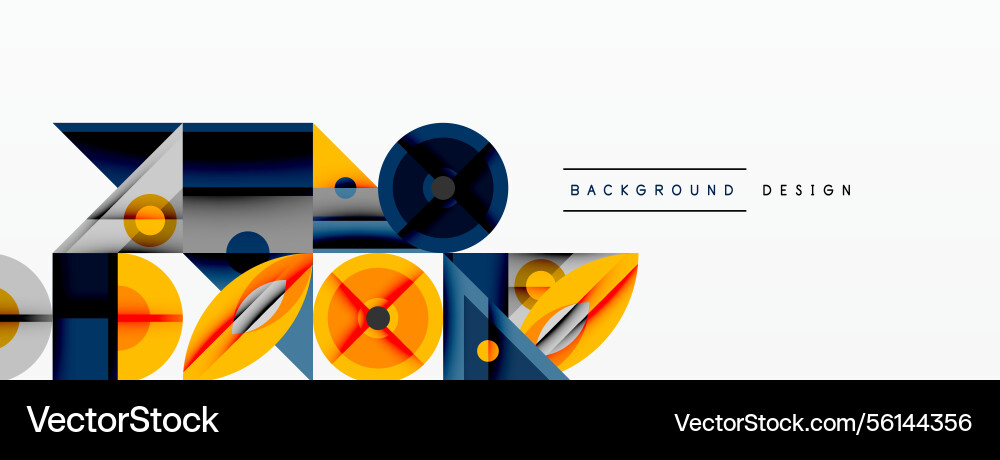 Abstract geometric composition overlapping shapes Vector Image