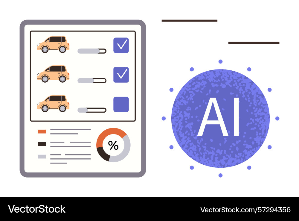Ai-powered vehicle selection with analytics Ai-powered vehicle selection with analytics vector image
