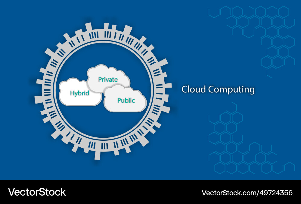 Cloud computing concept with text and icons vector image