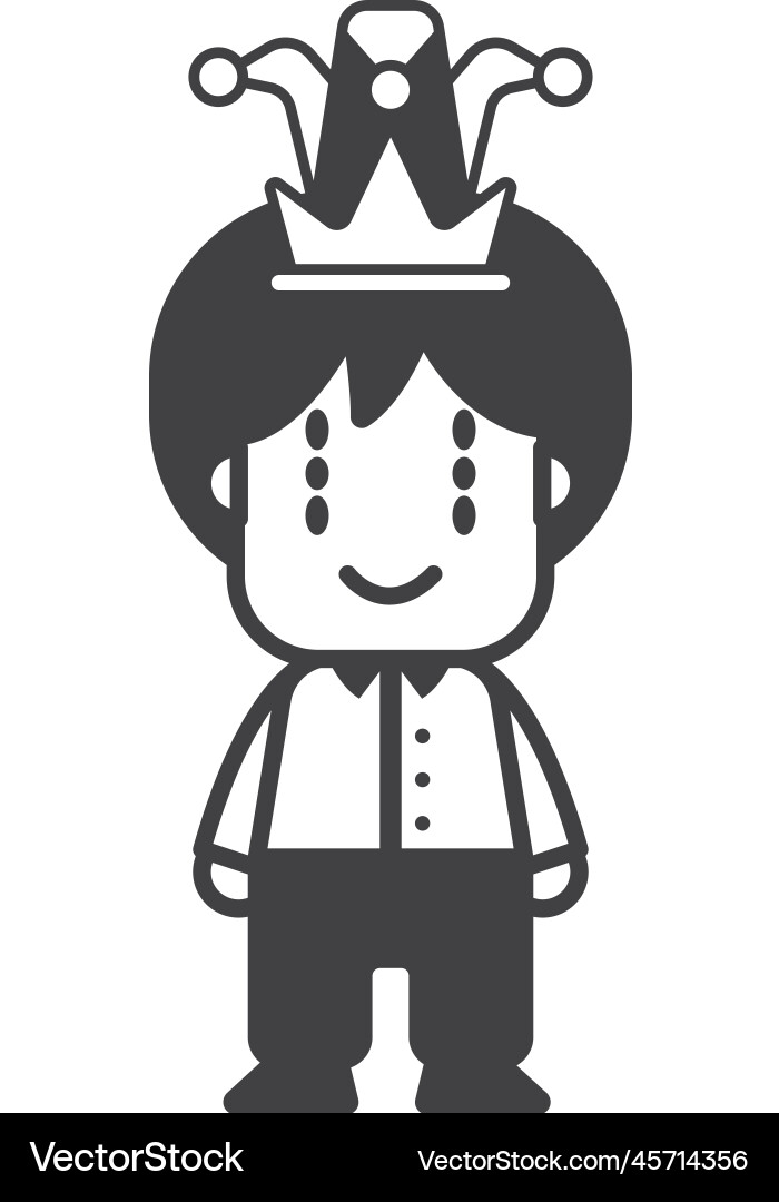 Clown or joker character in minimal style Clown or joker character in minimal style Vector Image