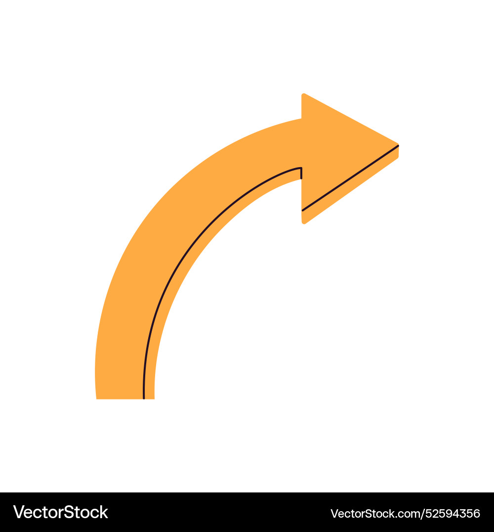Curve with arrow pointing twist curved line Curve with arrow pointing twist curved line vector image