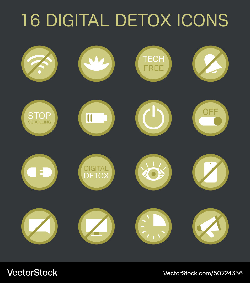 Digital detox set characters practicing Digital detox set characters practicing Vector Image