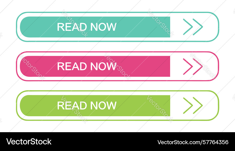 Diverse read now button ui elements design vector image
