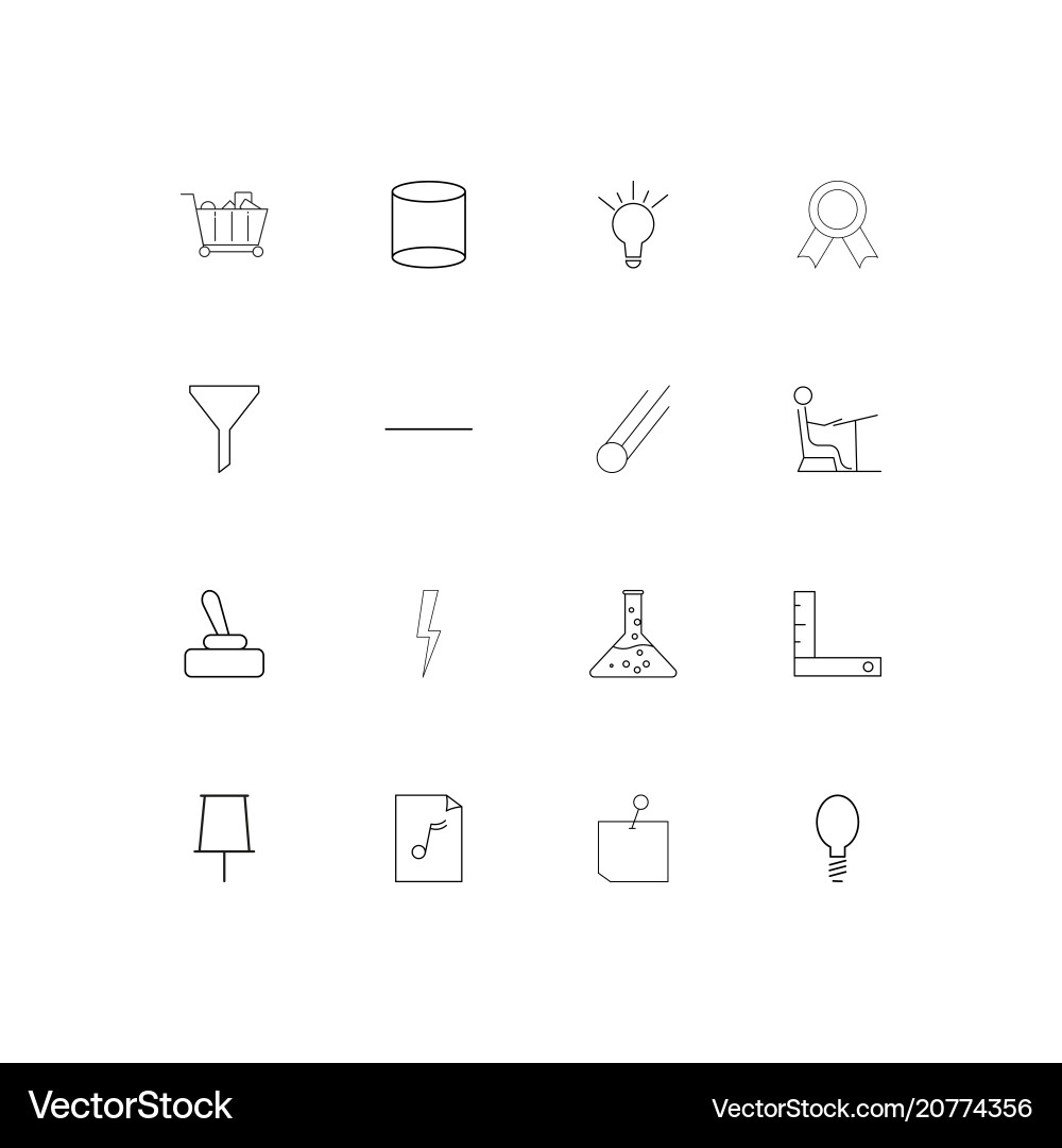 Education and science linear thin icons set Vector Image