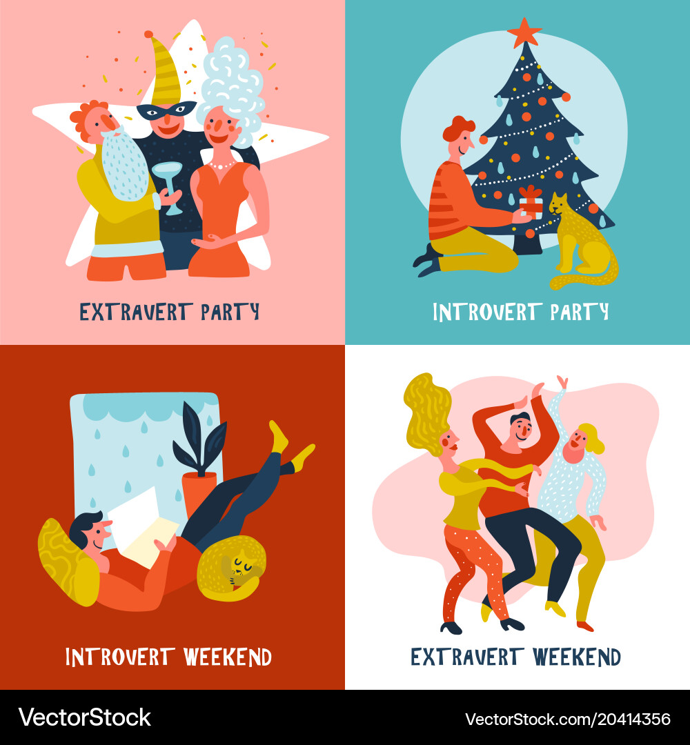 Extrovert Introvert Party vector image