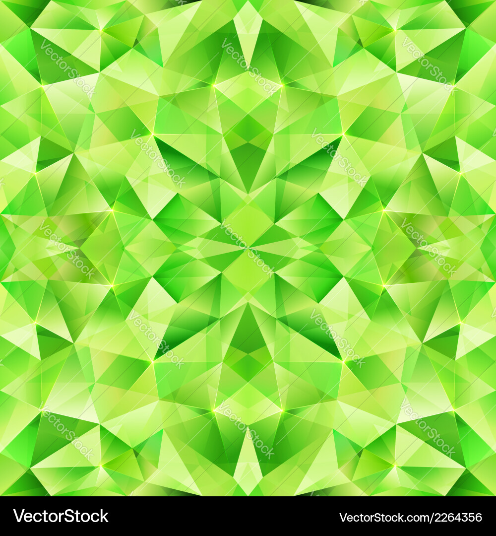 Green abstract crystal seamless pattern Royalty Free Vector