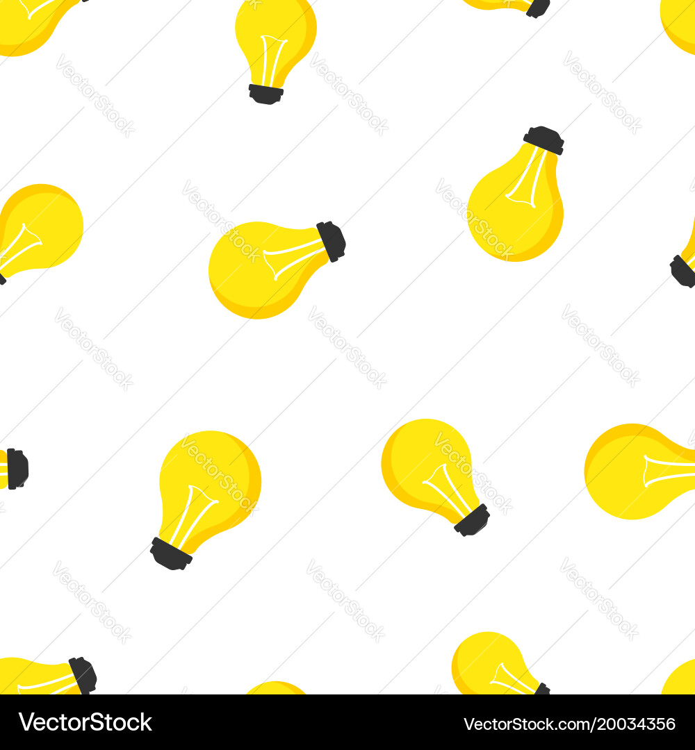 Halogen lightbulb seamless pattern background vector image