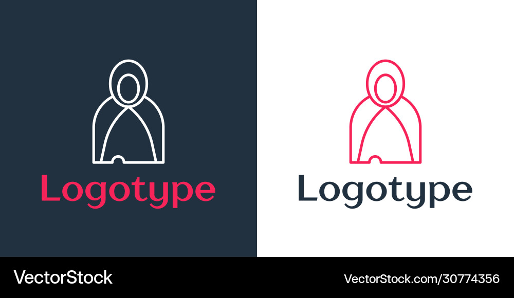 Logotyp Line Mantel Cape Icon isoliert Logotyp Line Mantel Cape Icon isoliert vektorbild
