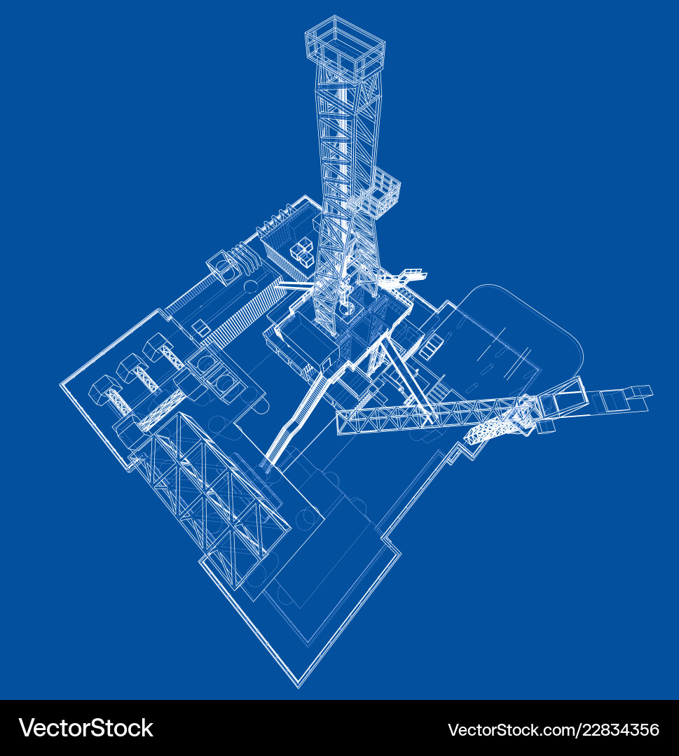 Offshore Ölbohrplattform Konzept Offshore Ölbohrplattform Konzept vektorbild