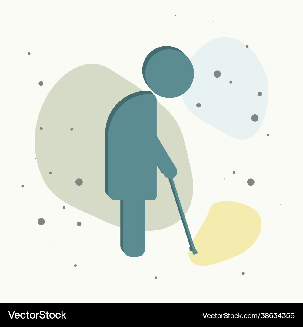 Old man with a cane on multicolored background Old man with a cane on multicolored background vector image
