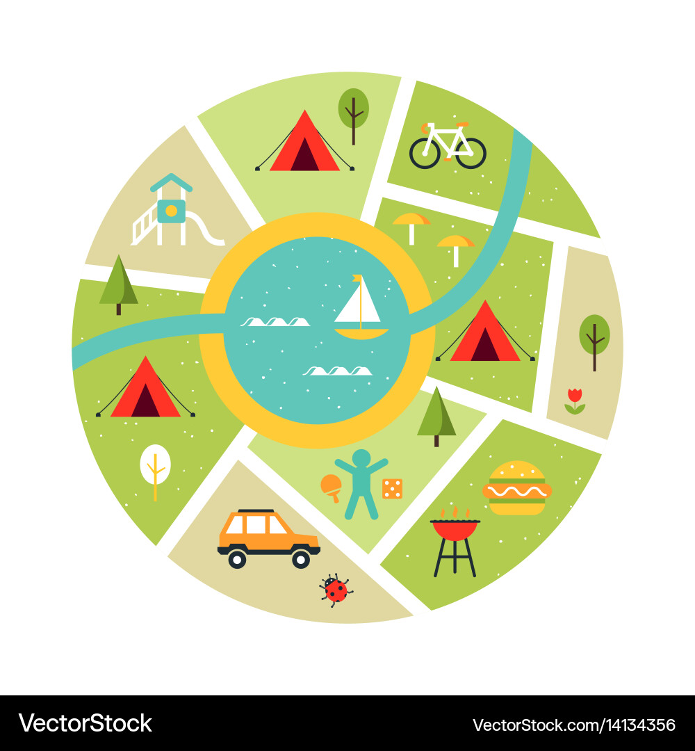 Outdoor Campsite Map Royalty Free Vector Image