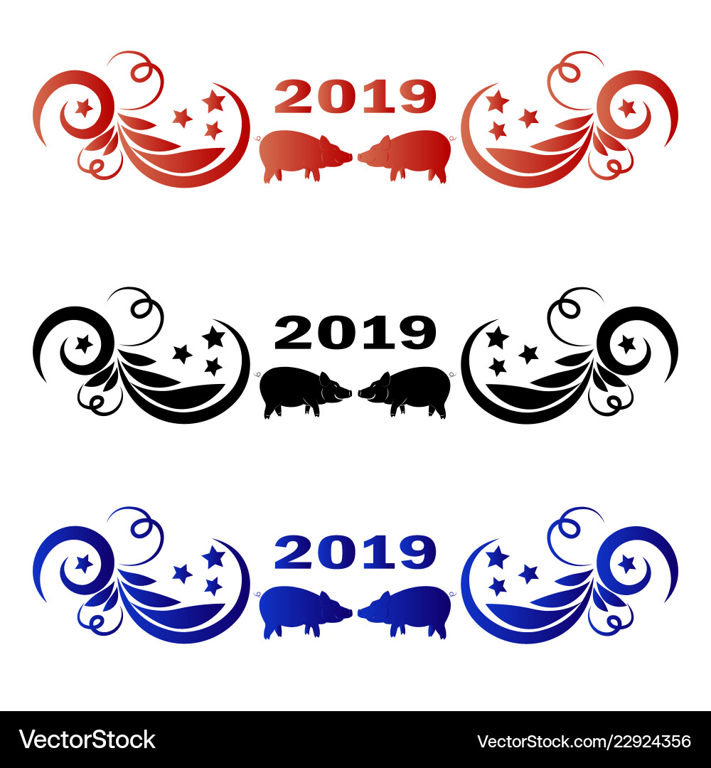 Pattern with piglets in the center Vector Image