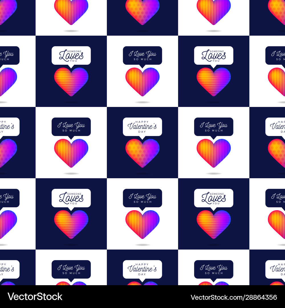 Reinbow gradient color heart seamless pattern Reinbow gradient color heart seamless pattern vector image