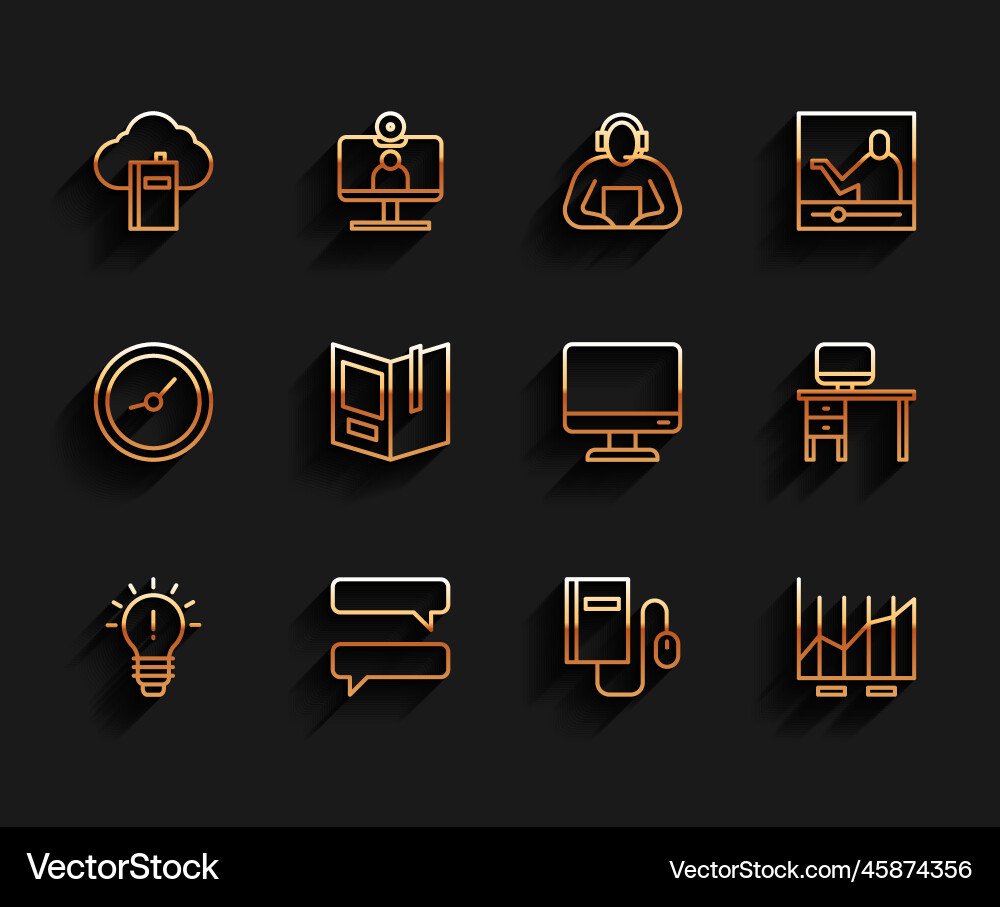 Set line light bulb with concept of idea speech Set line light bulb with concept of idea speech vector image