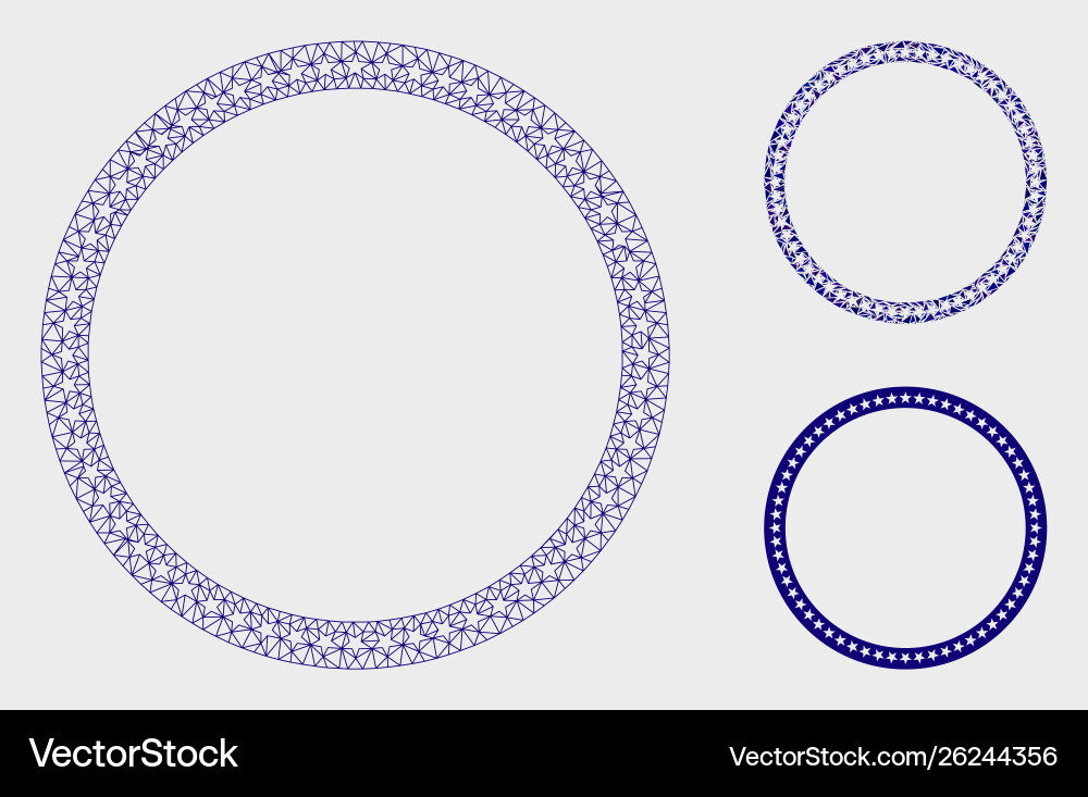 Star circle frame mesh 2d model Vector Image